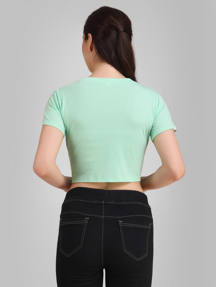 round neck quirky crop tee - 17471214 - Standard Image - 2