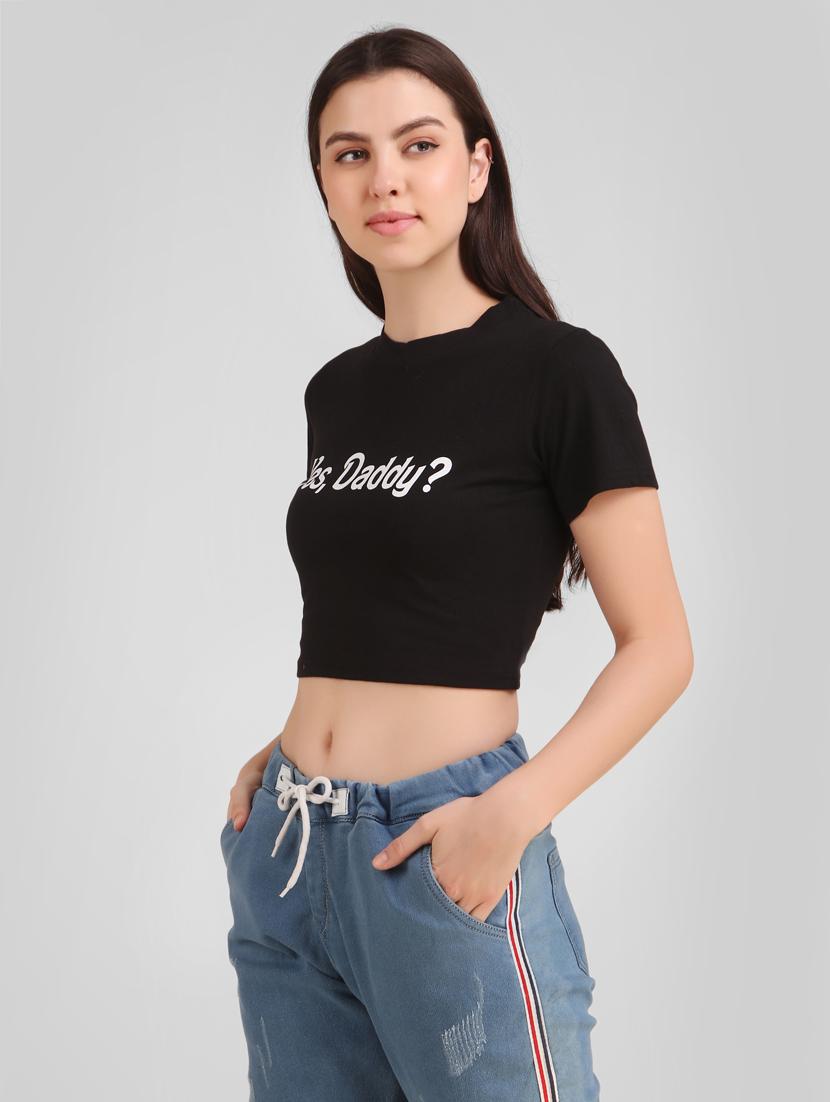 round neck quirky crop tee - 17471216 - Standard Image - 2