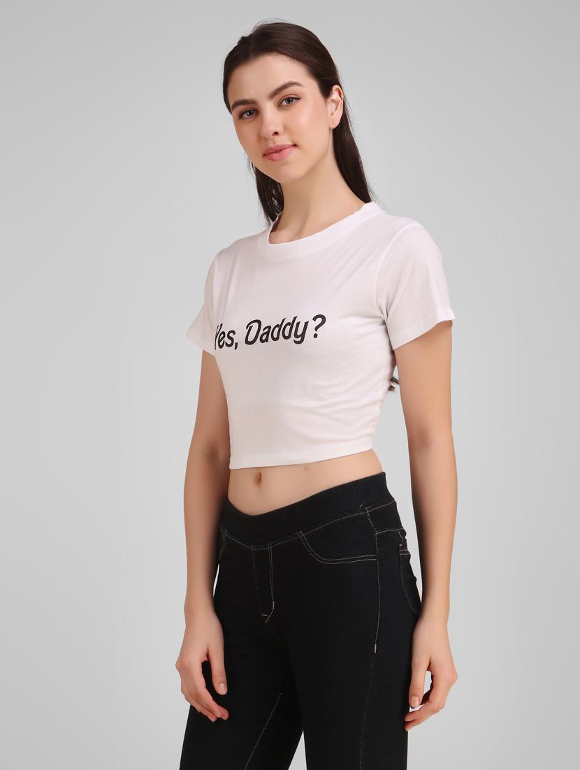 round neck quirky crop tee - 17471218 - Standard Image - 2