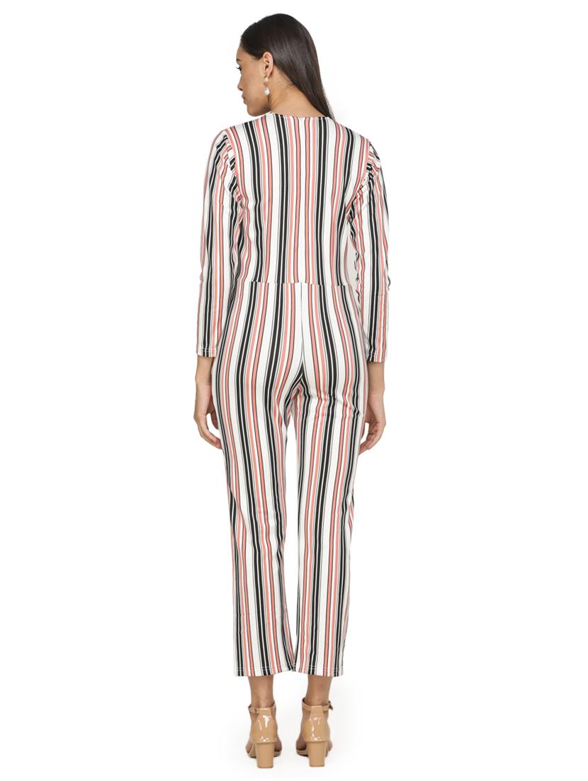 pocket detail striped jumpsuit - 17473154 - Standard Image - 2