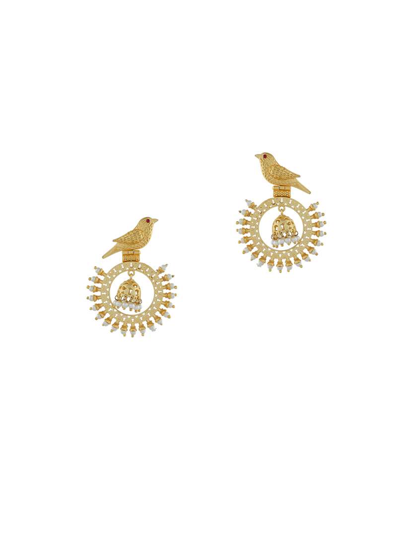 gold brass jhumka earring