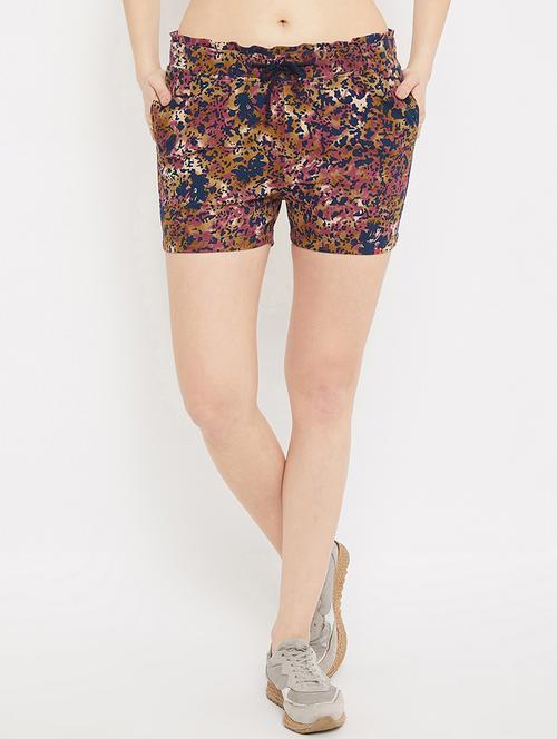 drawstring waist printed shorts - 17473928 - Standard Image - 0