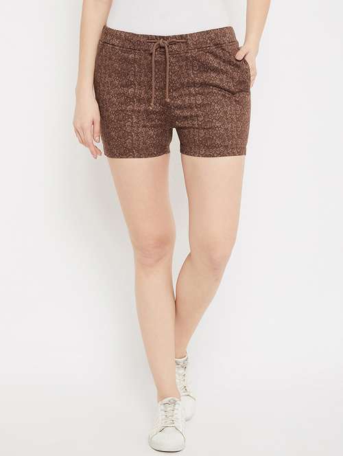 drawstring waist printed shorts - 17473930 - Standard Image - 0
