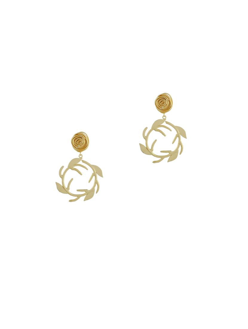 gold brass drop earring - 17474043 -  Zoom Image - 0