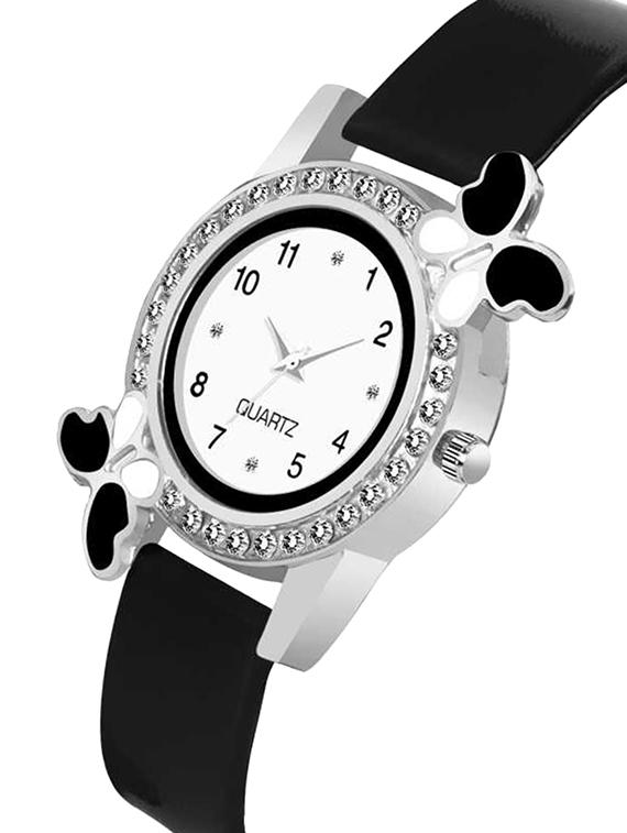 k-2 blue diamond studded attractive butterfly stylish women watch - 17474133 - Standard Image - 2