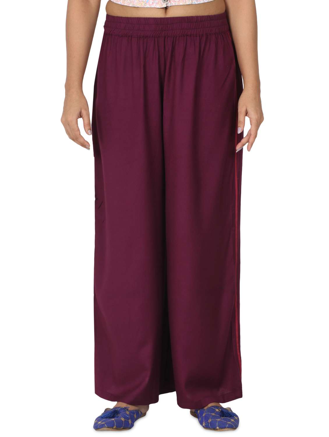 side piped palazzo