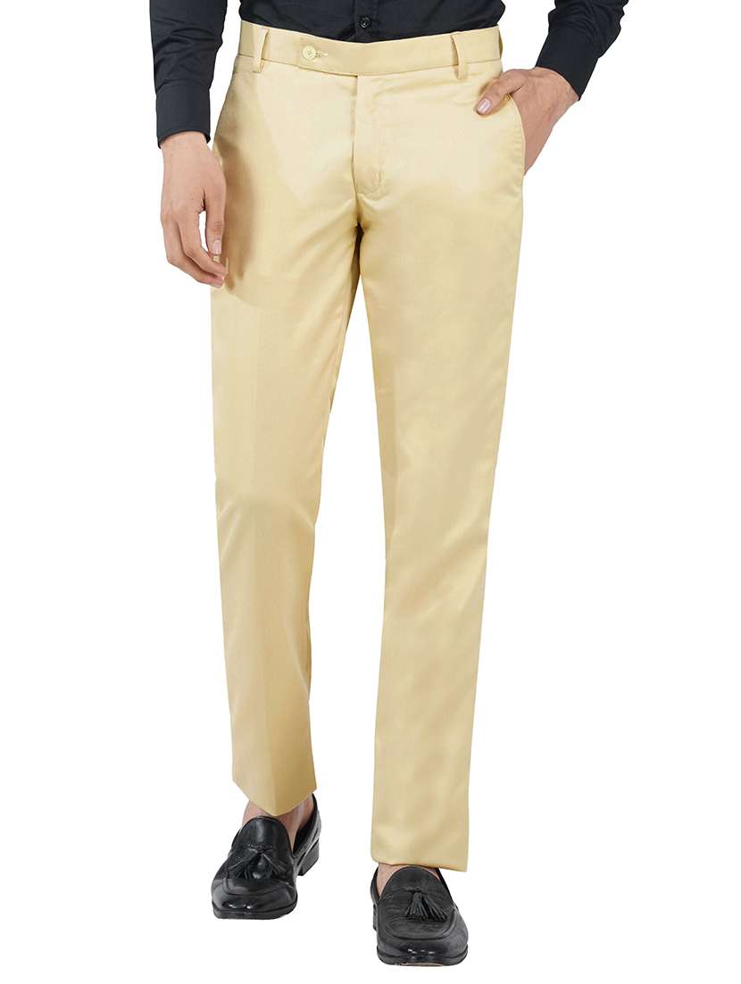 beige solid flat front formal trouser