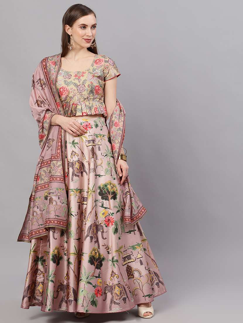 printed flared lehenga