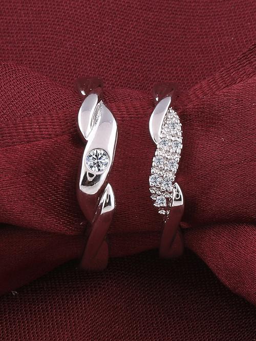 silver crystal combo ring - 17476392 -  Standard Image - 0
