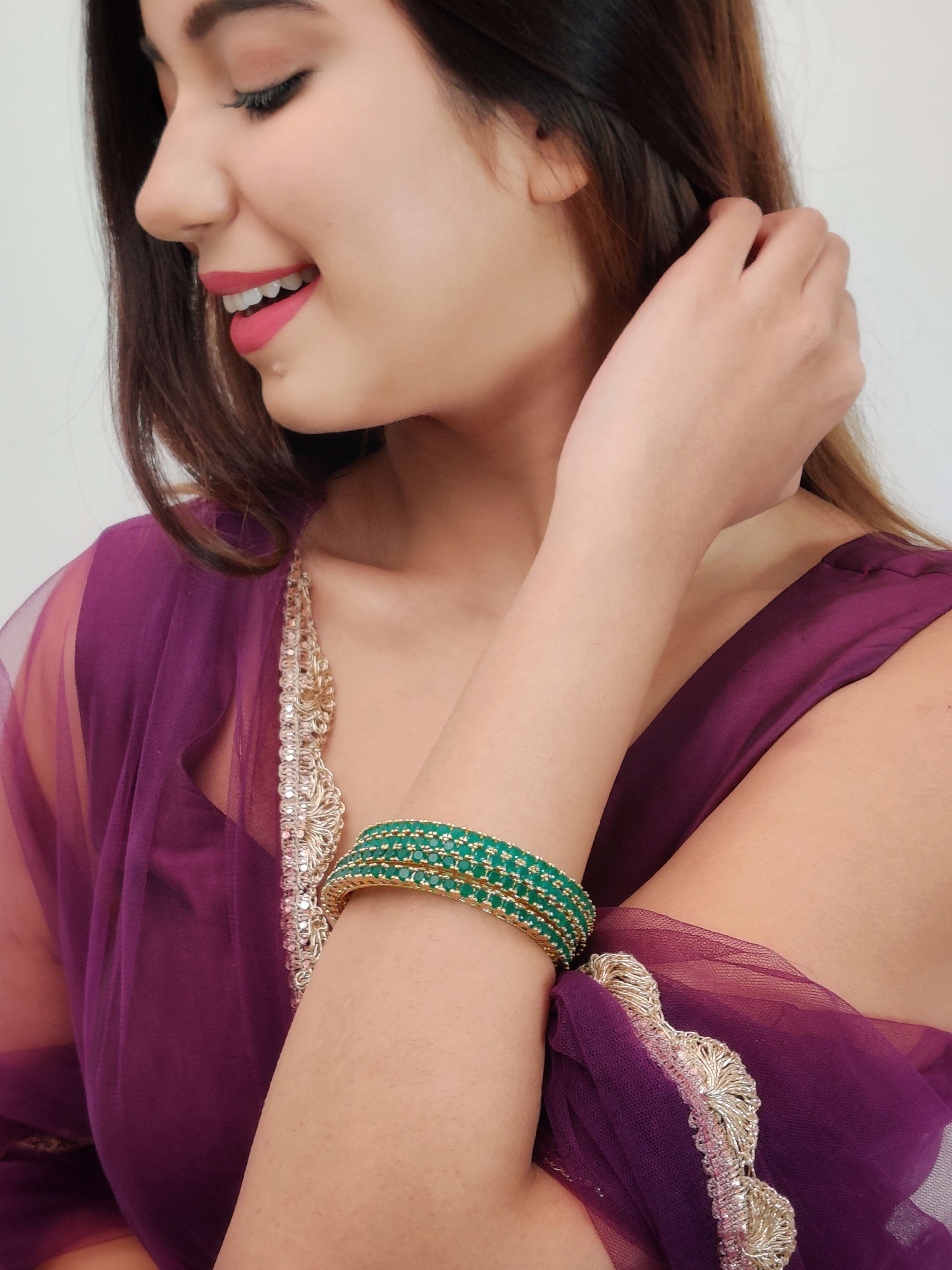 semi precious green bangle 