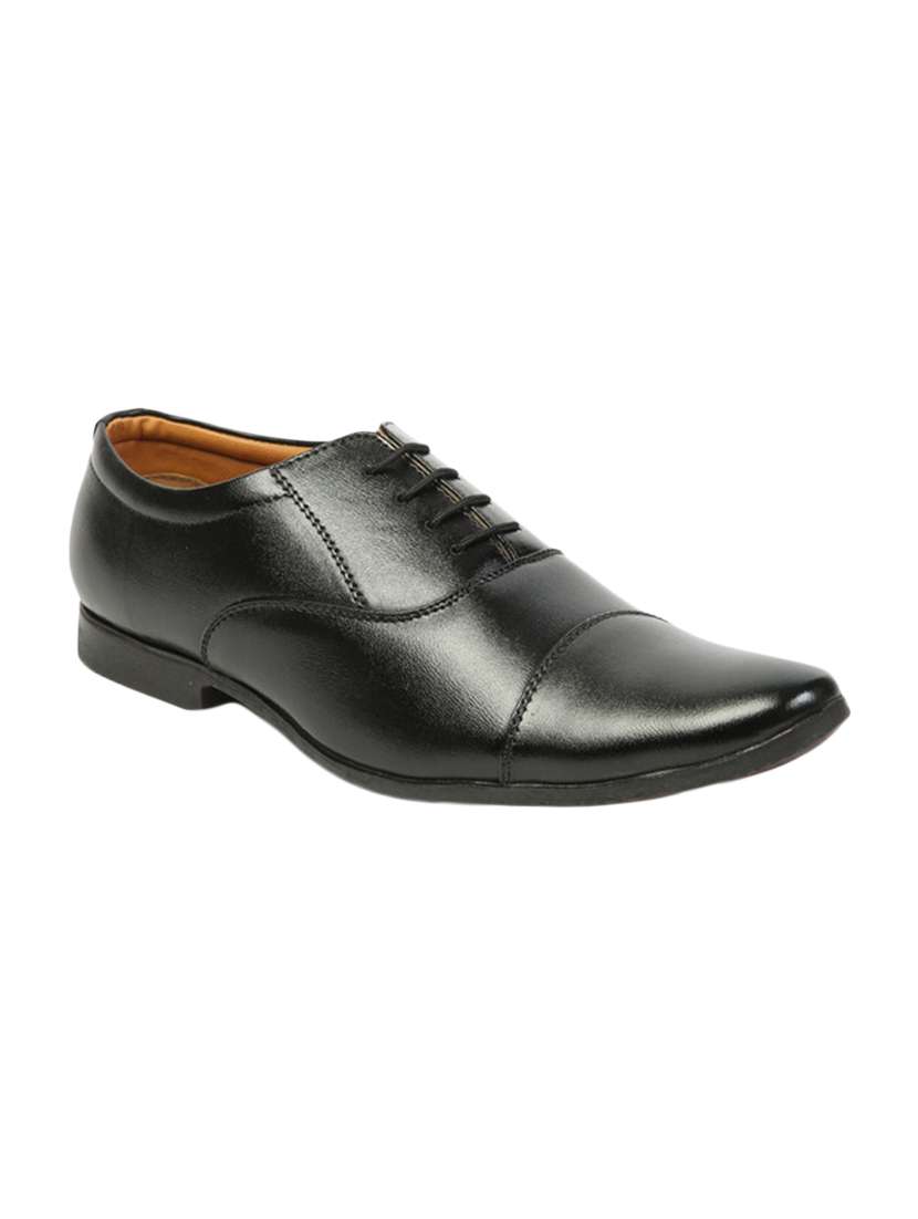 black leatherette laceup derbies
