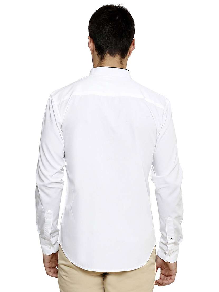 white solid casual shirt - 17478048 - Standard Image - 2