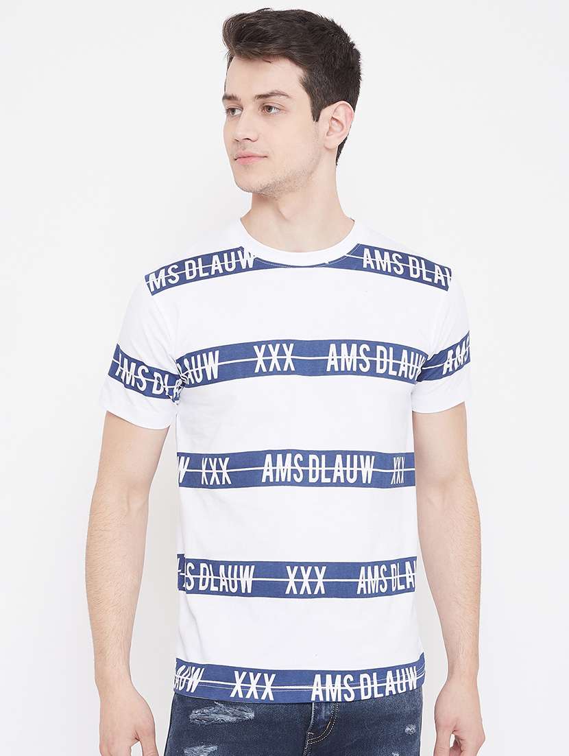 men printed short sleeve  t-shirt
