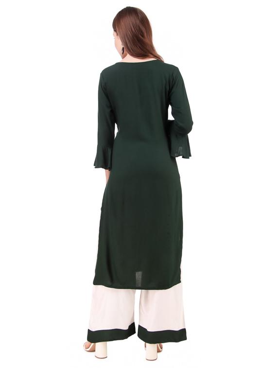 embroidered kurta palazzo set - 17482283 - Standard Image - 2