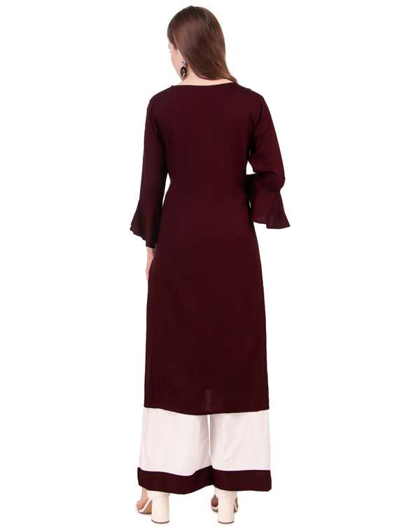 embroidered kurta palazzo set - 17482284 -  Standard Image - 2