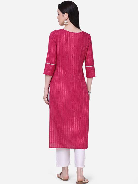 yoke pintucks straight kurta - 17482385 - Standard Image - 2