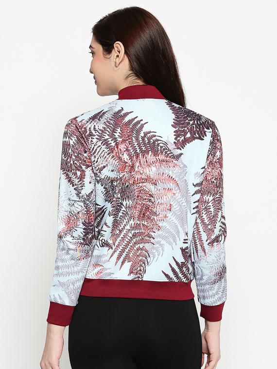 mandarin neck printed jacket - 17482771 - Standard Image - 2