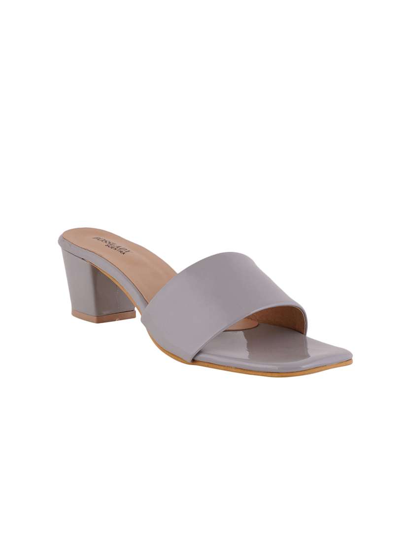 grey slip on sandal