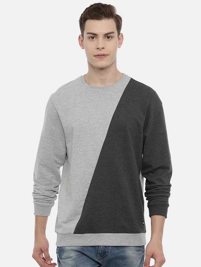 mens color block sweatshirt