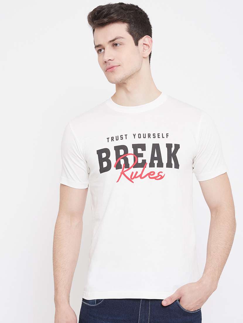 white printed t-shirt
