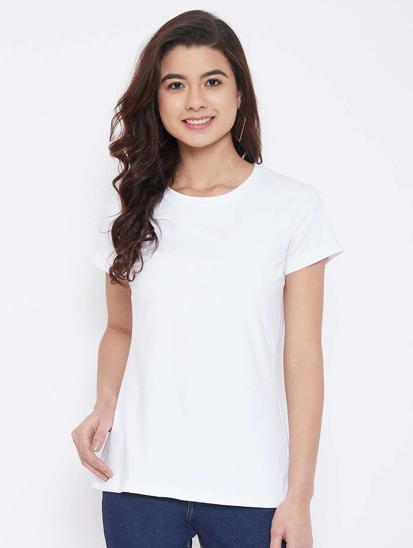 women's plain round neck t-shirt