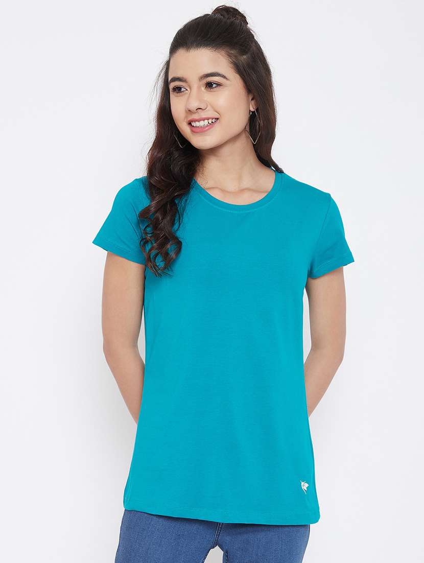 women's plain round neck t-shirt