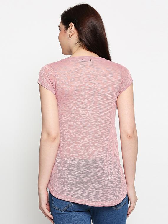 asymmetric hem melange tee - 17484791 - Standard Image - 2