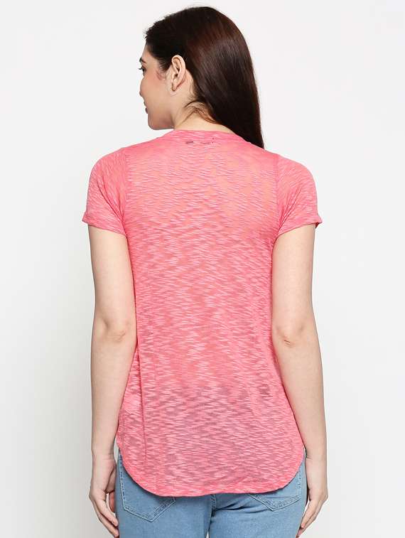 asymmetric hem melange tee - 17484793 -  Standard Image - 2