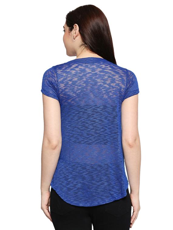 asymmetric hem melange tee - 17484794 - Standard Image - 2