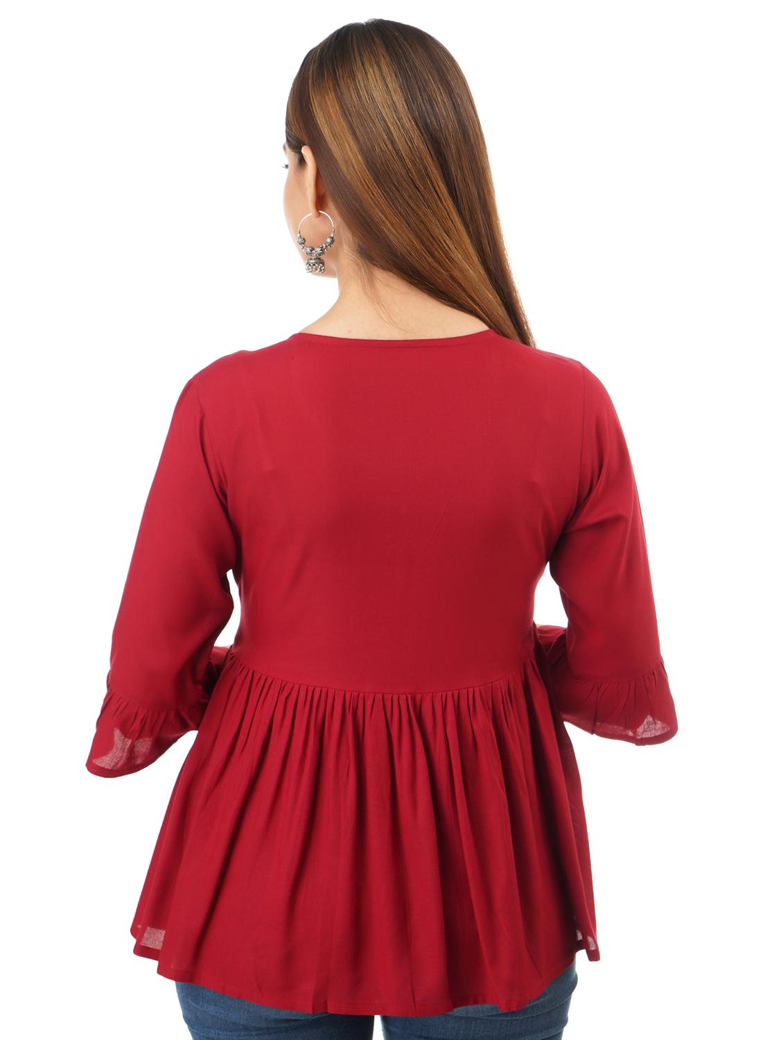women's peplum round neck top - 17484887 -  Standard Image - 2