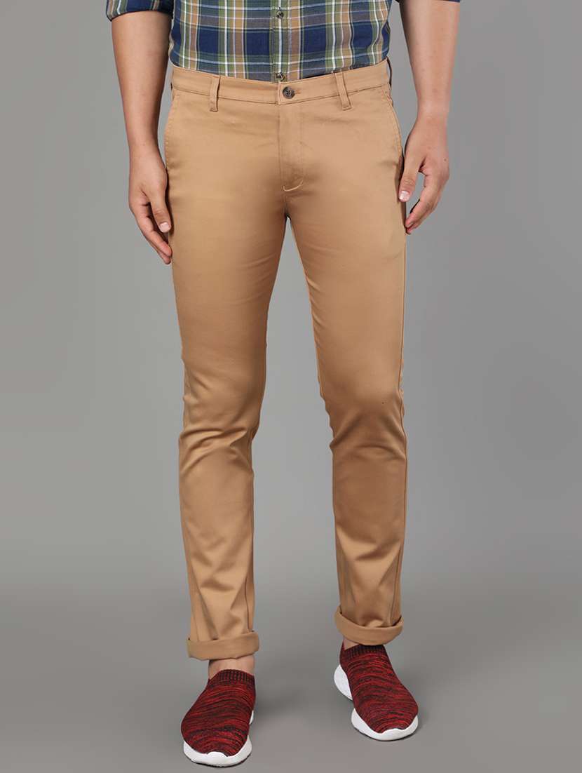 brown solid chinos