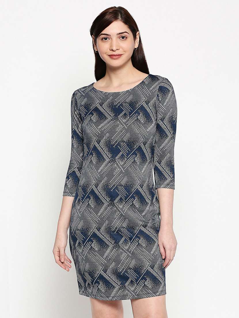 round neck abstract sheath dress - 17492561 -  Zoom Image - 0