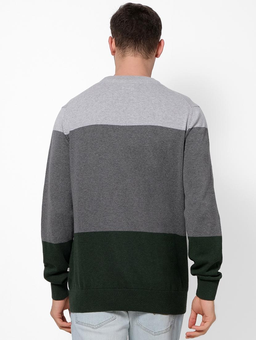grey colorblock pullover - 17496071 - Standard Image - 2