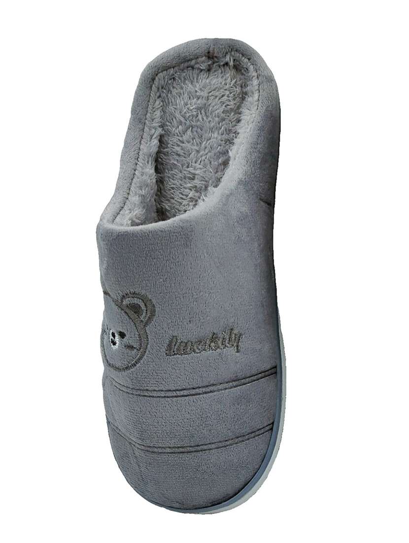 grey synthetic & mesh slip on flip flops - 17497199 - Standard Image - 2