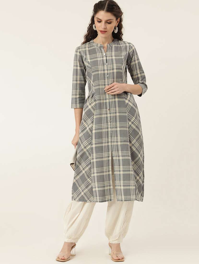 checkered a-line kurta