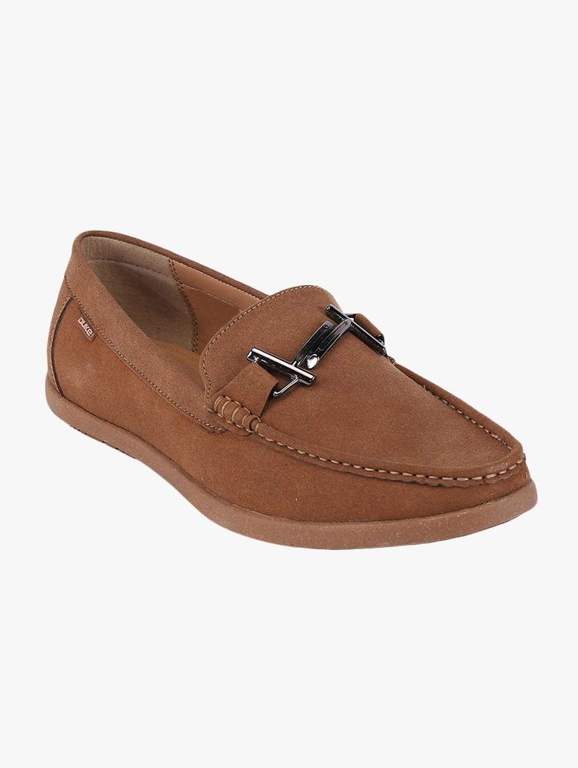 tan suede slip on loafers