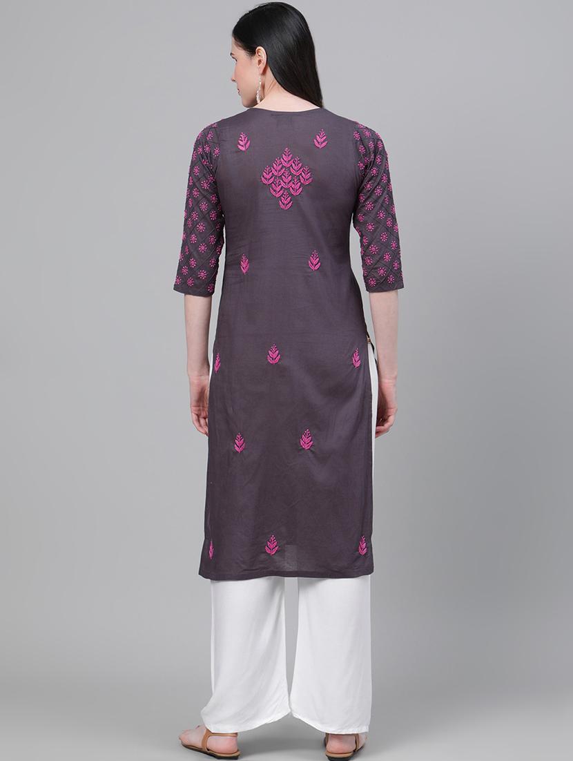women's straight kurta - 17499297 - Standard Image - 2