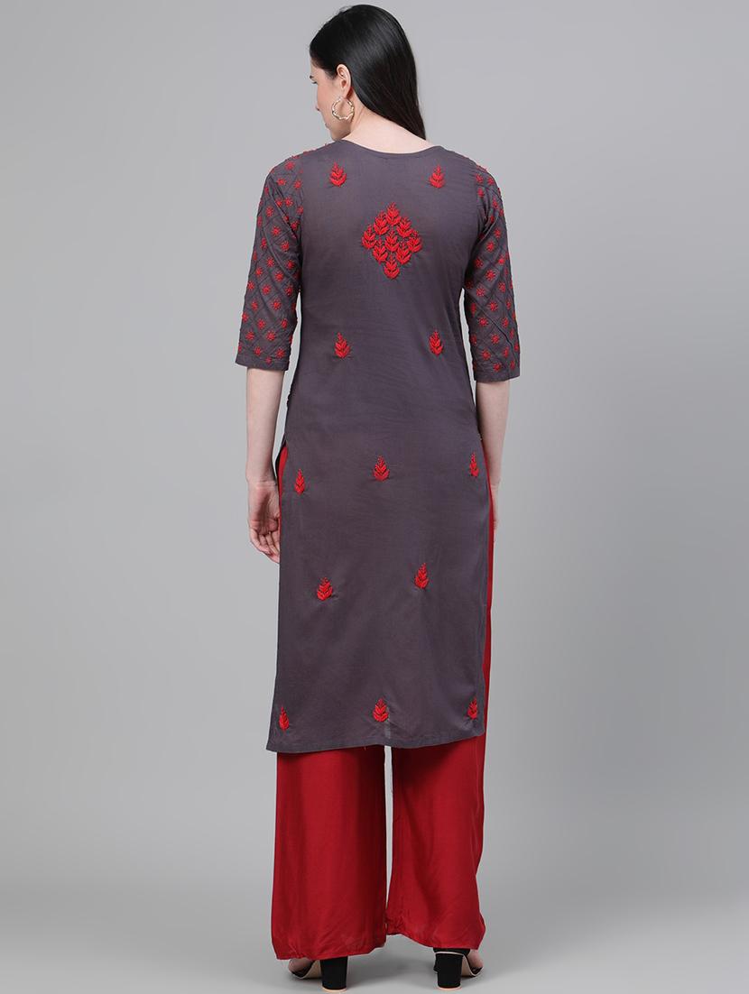 women's straight kurta - 17499298 - Standard Image - 2