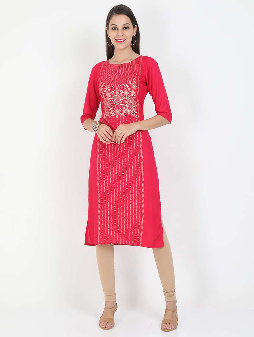 printed straight kurta