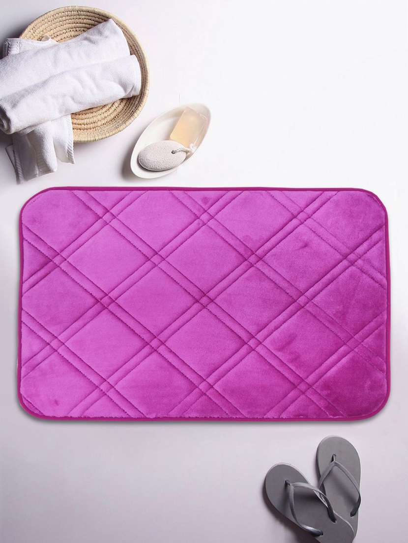 bianca memory foam floor rug with anti-slip latex backing -1pc small (luxor-mf) feeling sqaure-marron