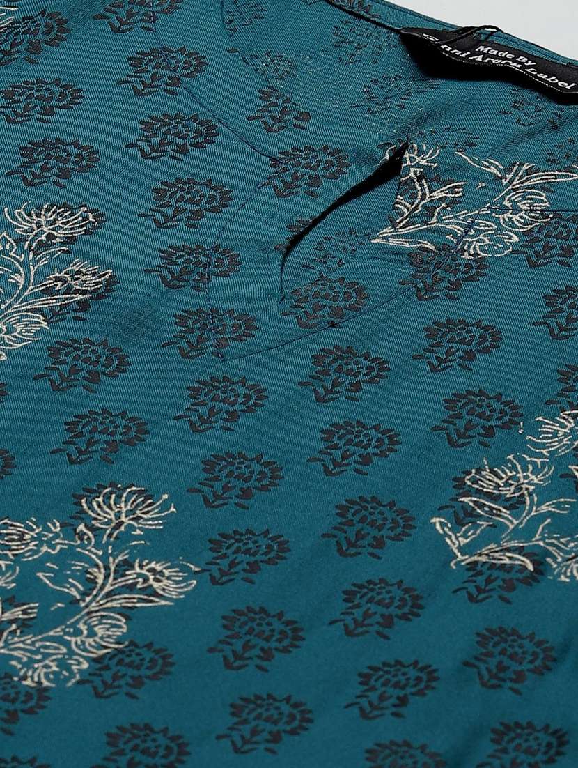 block print straight kurta - 17500859 -  Standard Image - 2