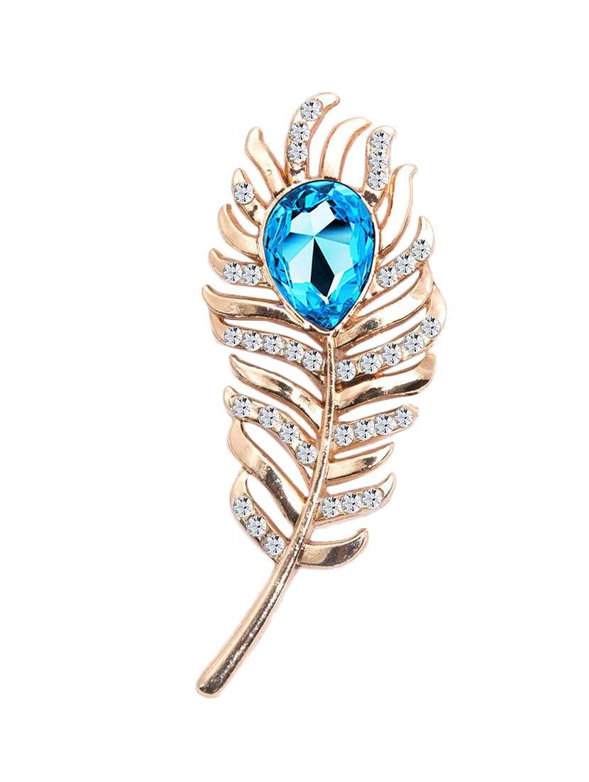 blue metal alloy brooch