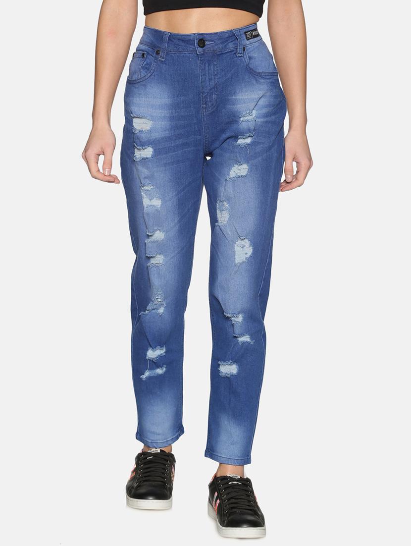 women's distress slim fit jeans - 17501692 - Zoom Image - 0
