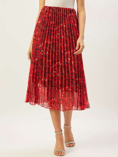 high rise floral pleated skirt - 17502008 -  Standard Image - 0