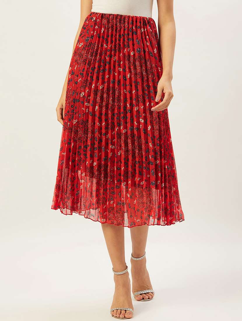 high rise floral pleated skirt - 17502008 -  Zoom Image - 0