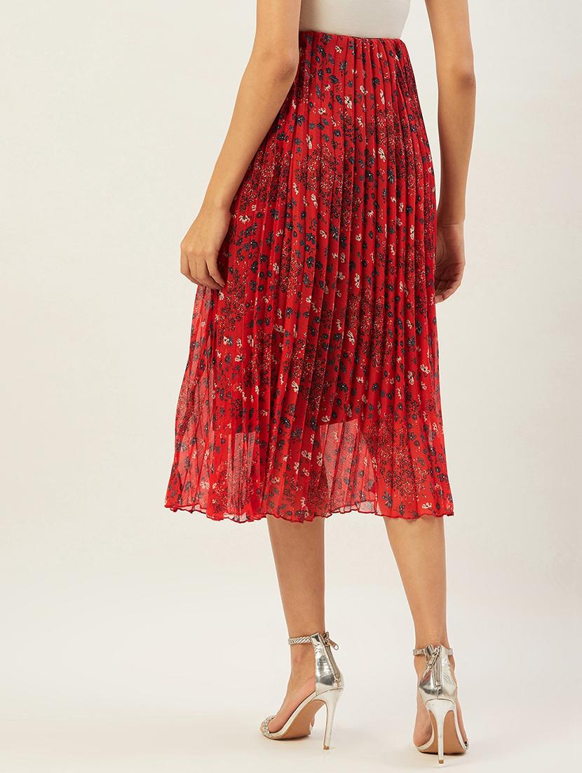 high rise floral pleated skirt - 17502008 - Standard Image - 2
