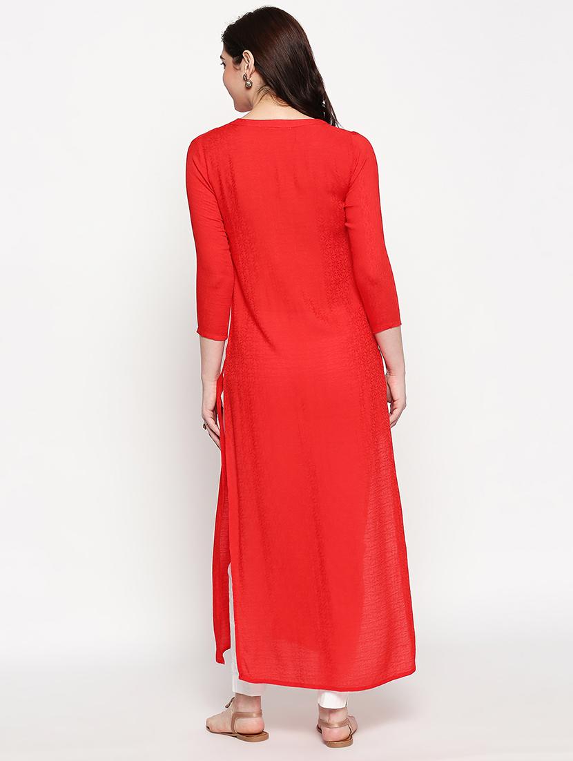 floral straight kurta - 17502117 - Standard Image - 2