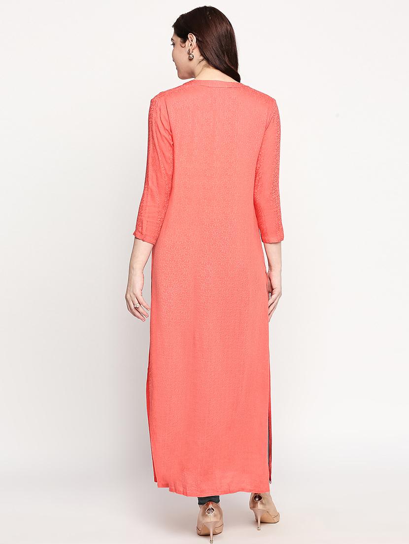 floral straight kurta - 17502118 - Standard Image - 2