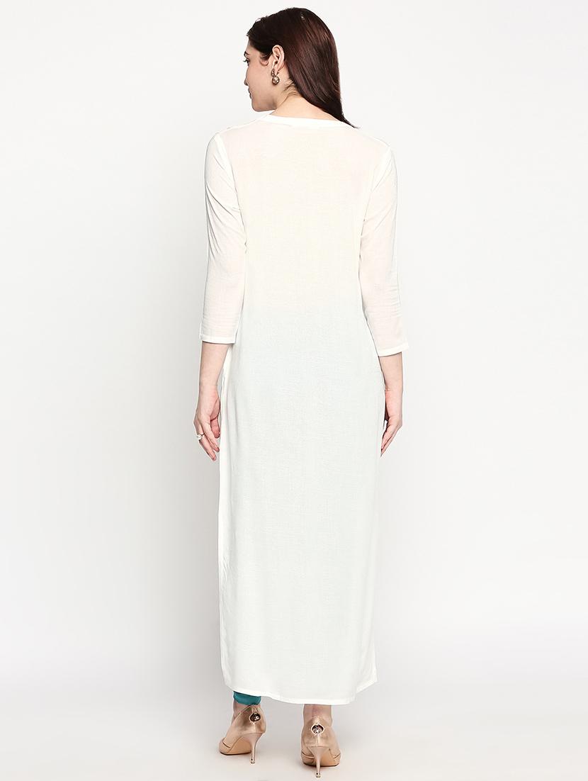 solid straight kurta - 17502121 - Standard Image - 2