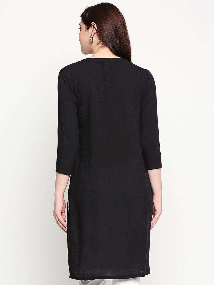 solid straight kurta - 17502132 - Standard Image - 2